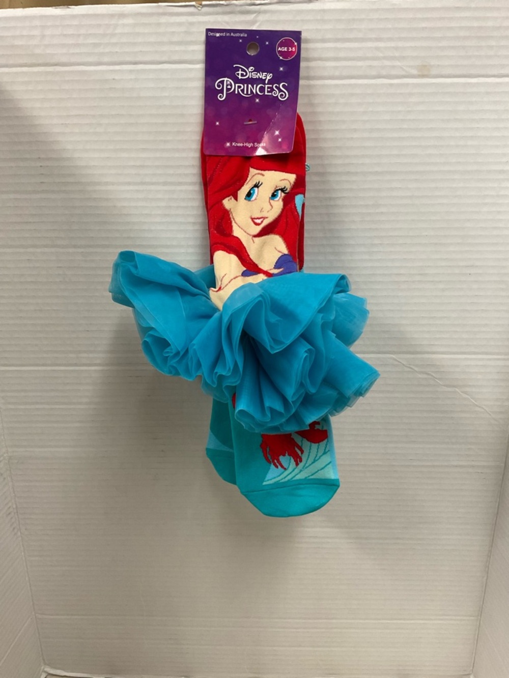 Disney Princess Ariel Red and Turquoise Ruffle Knee-High Socks